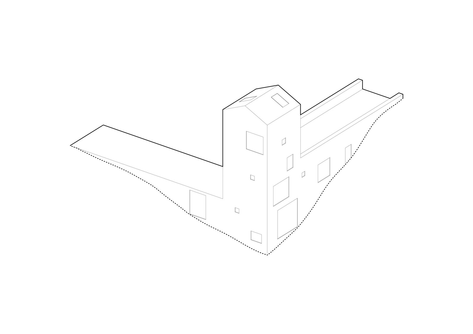 Bouillon nature retreat axonometric view.