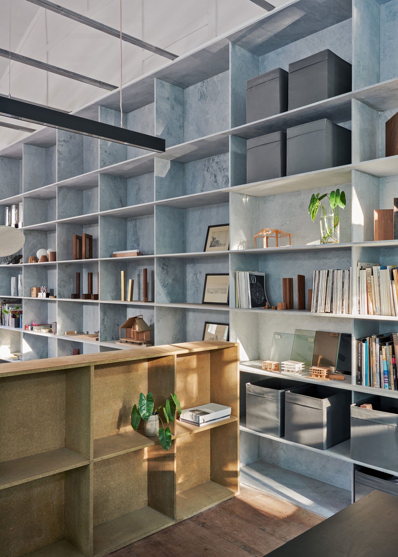 indian marble shelves bookcase in Mumbai Architecture studio