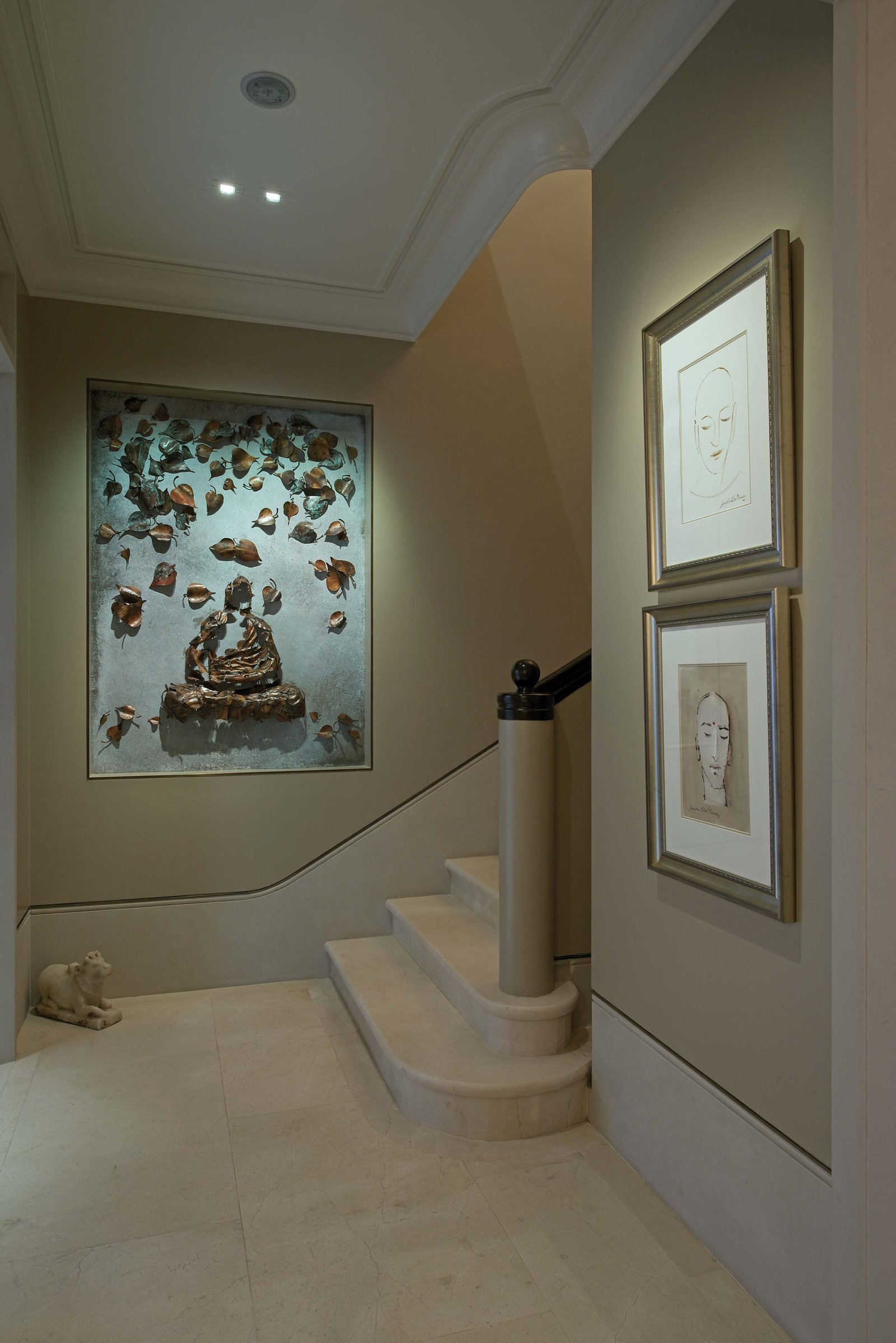 Stair Hall at duplex apartment interior design mumbai india