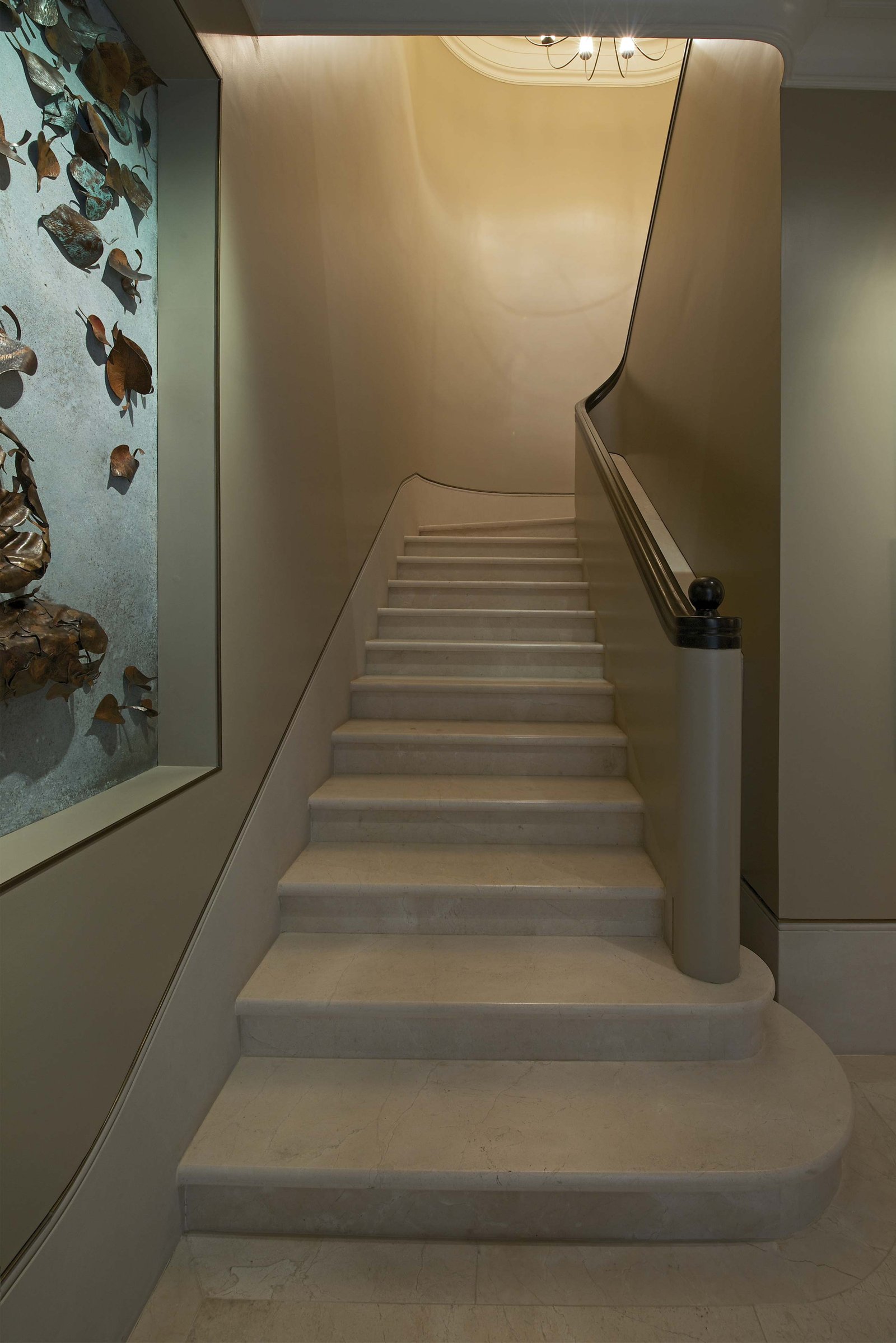 Staircase in Marble at duplex apartment interior design mumbai india