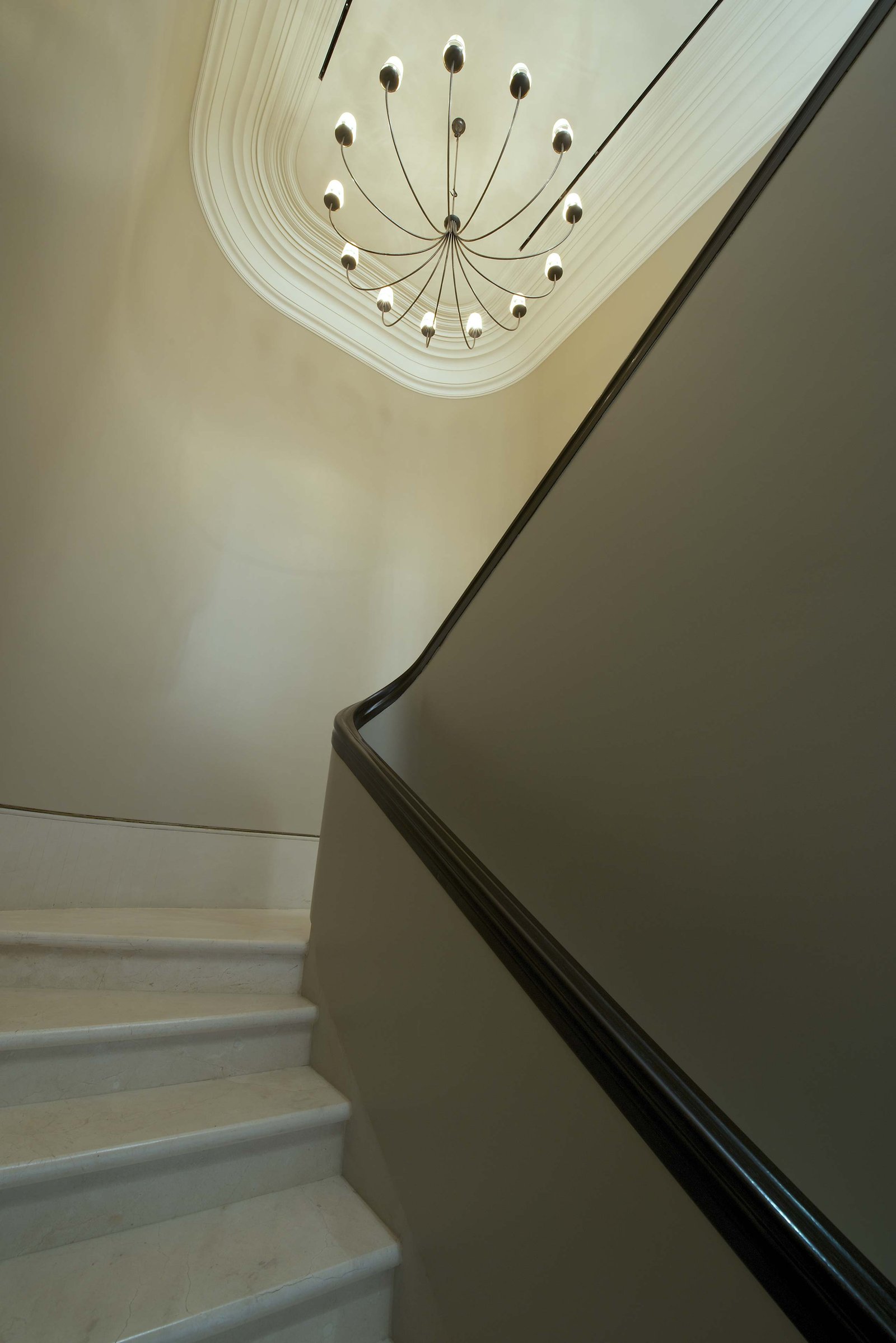 Stair Hall wooden railing at duplex apartment interior design mumbai india