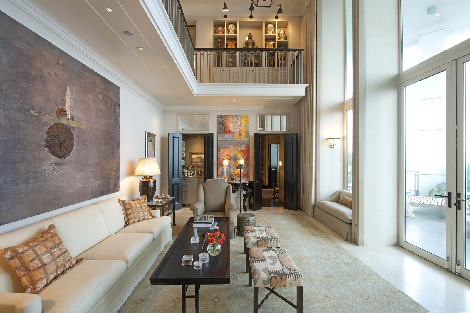 Double height living room at Duplex Apartment