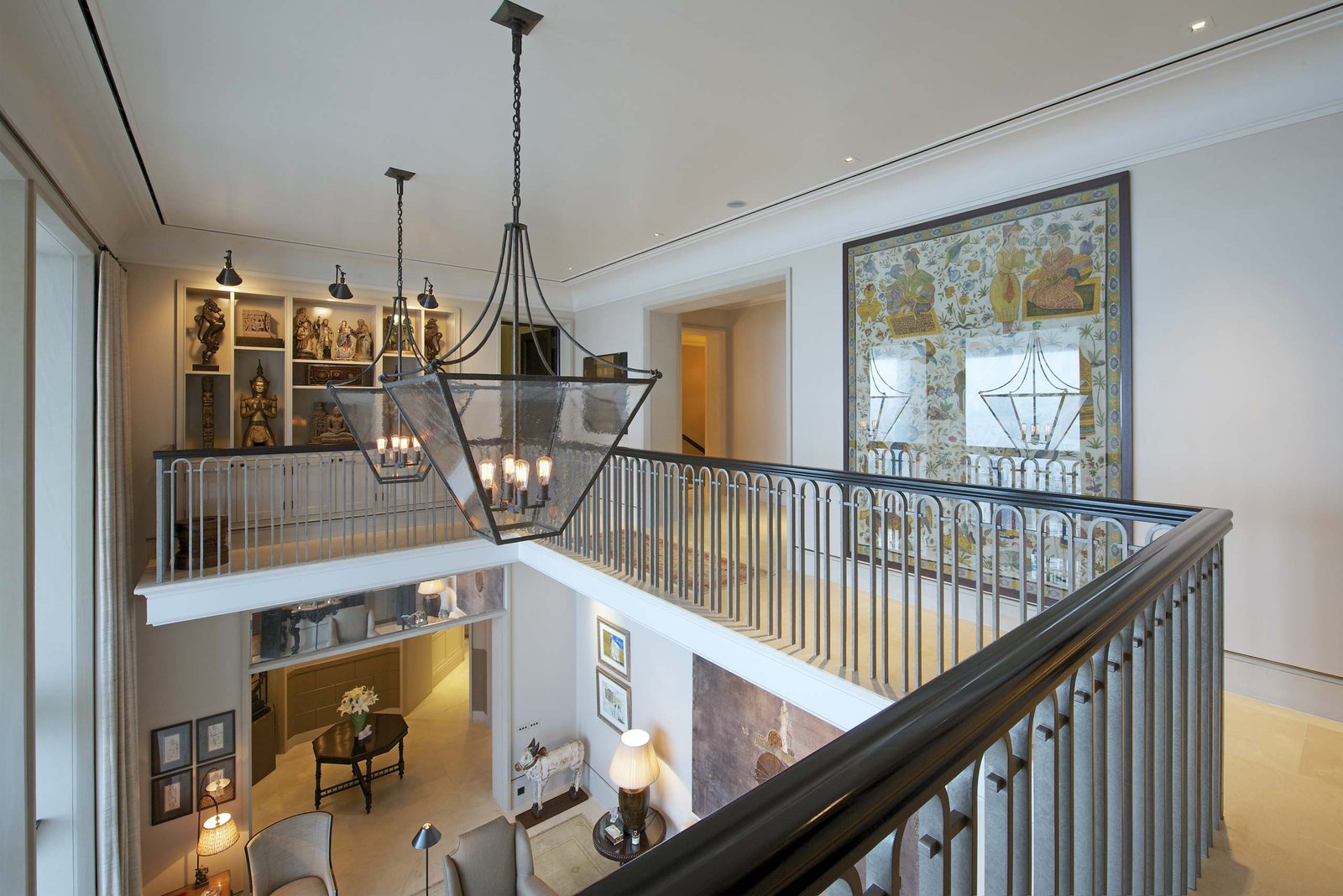 Double height space in duplex apartment
