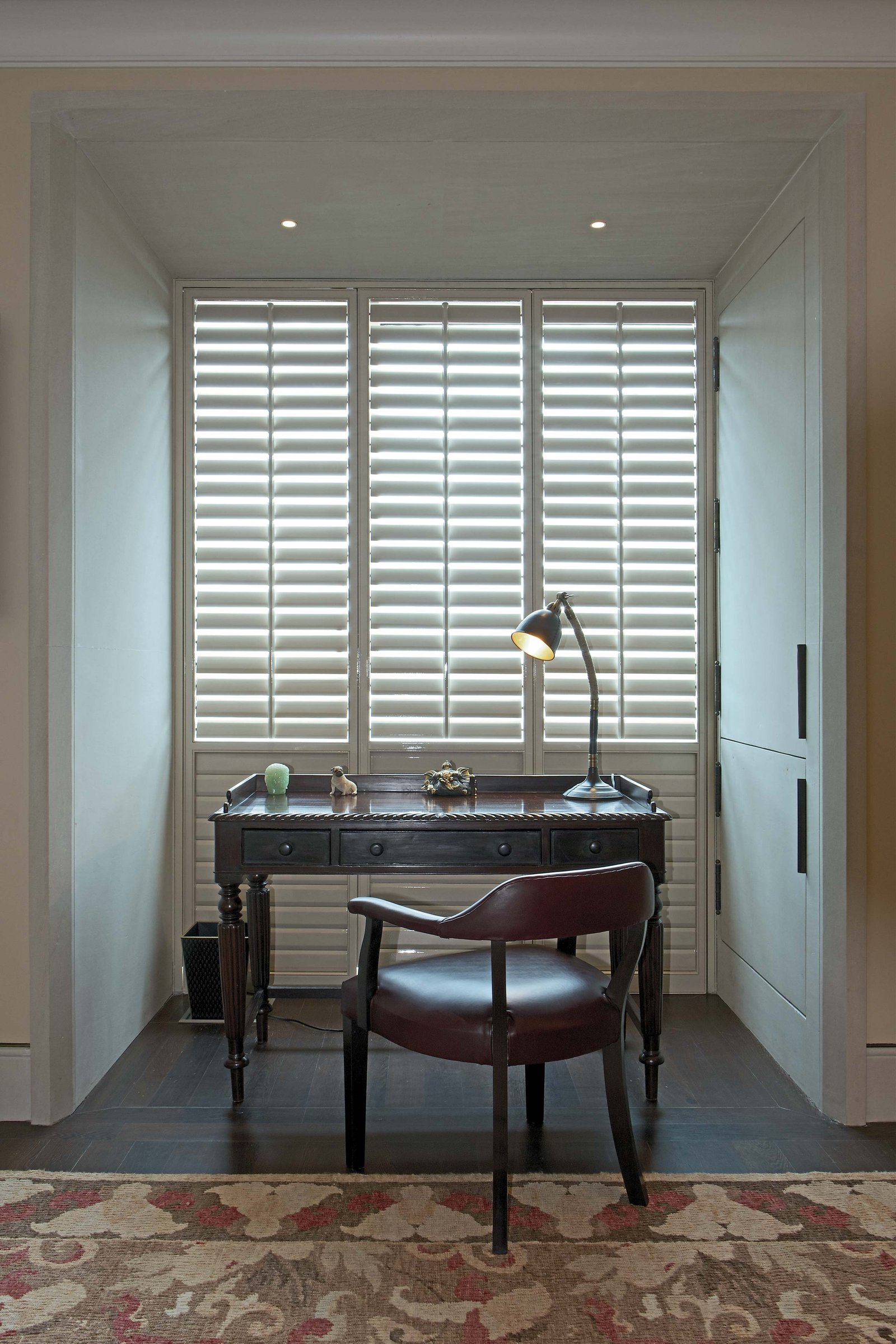 Desk in Alcove at duplex apartment interior design mumbai india