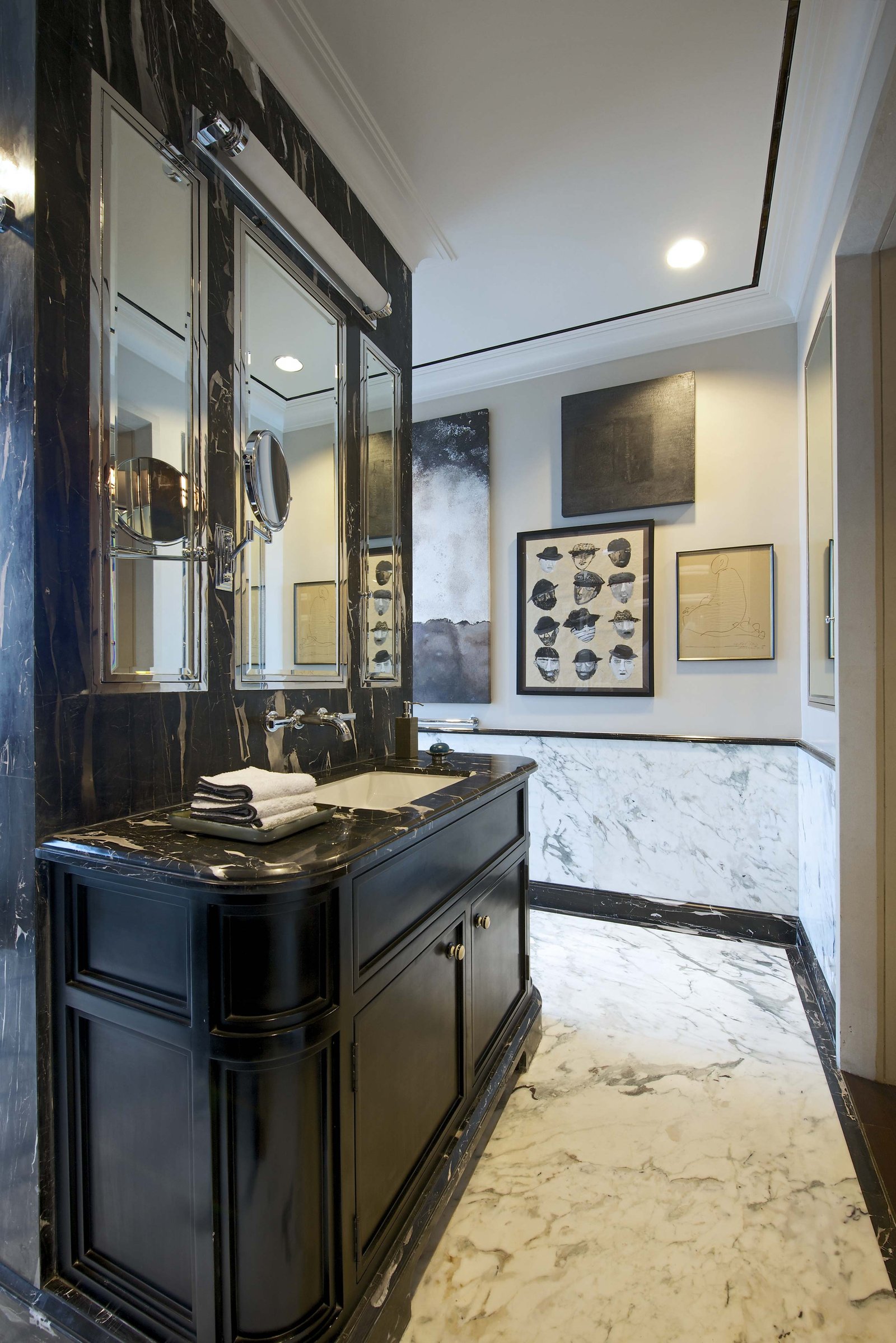 Bathroom vanity at duplex apartment interior design mumbai india