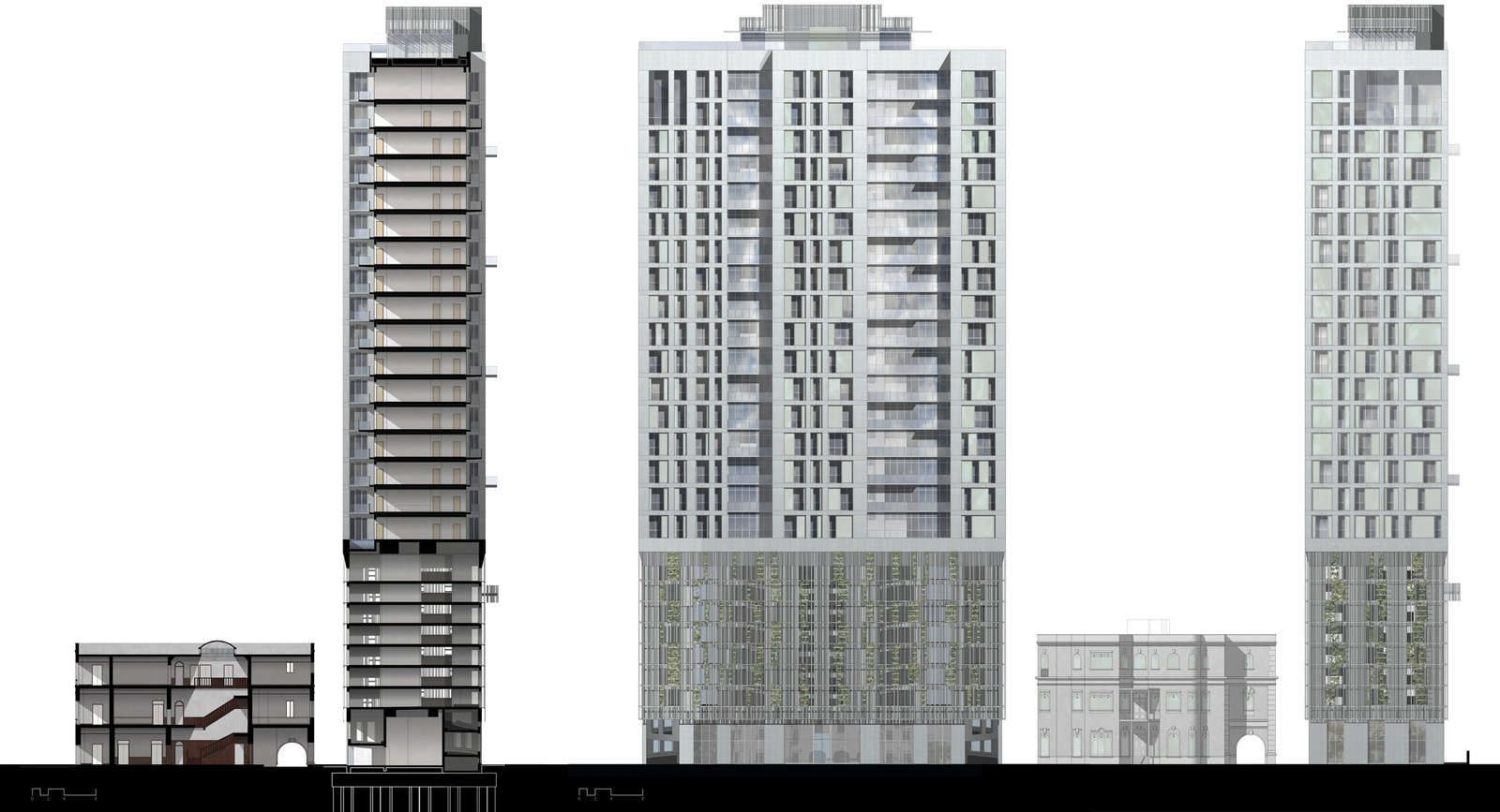 camac Street residential apartment tower elevations