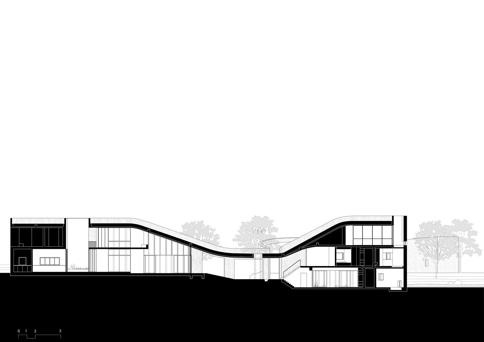 Dharamshala Yoga retreat section drawing