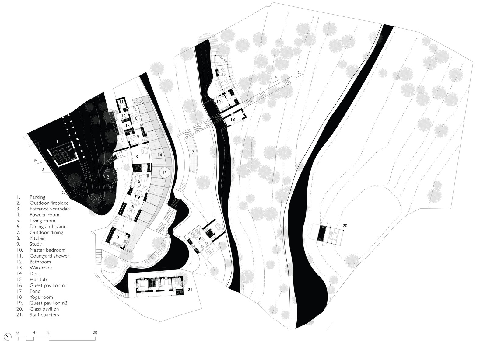 Floor Plan of Himalayan Mountain Retreat in Mukteshwar