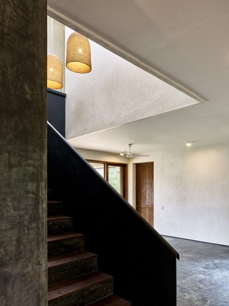 Staircase and Skylight with folded Steel Plate