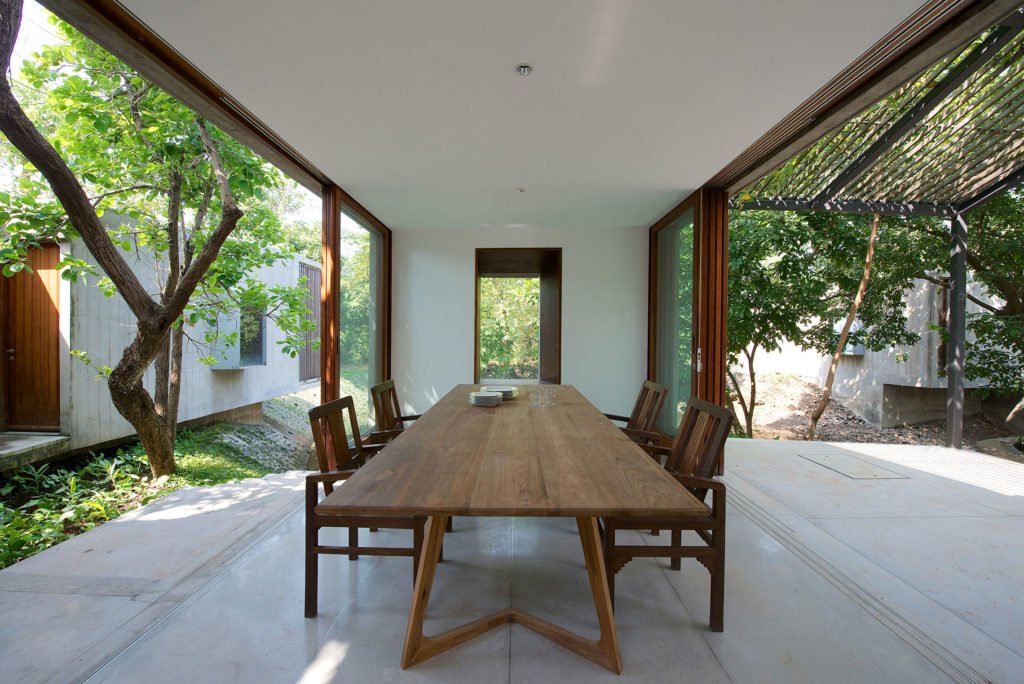 Dining room of House built in Nature