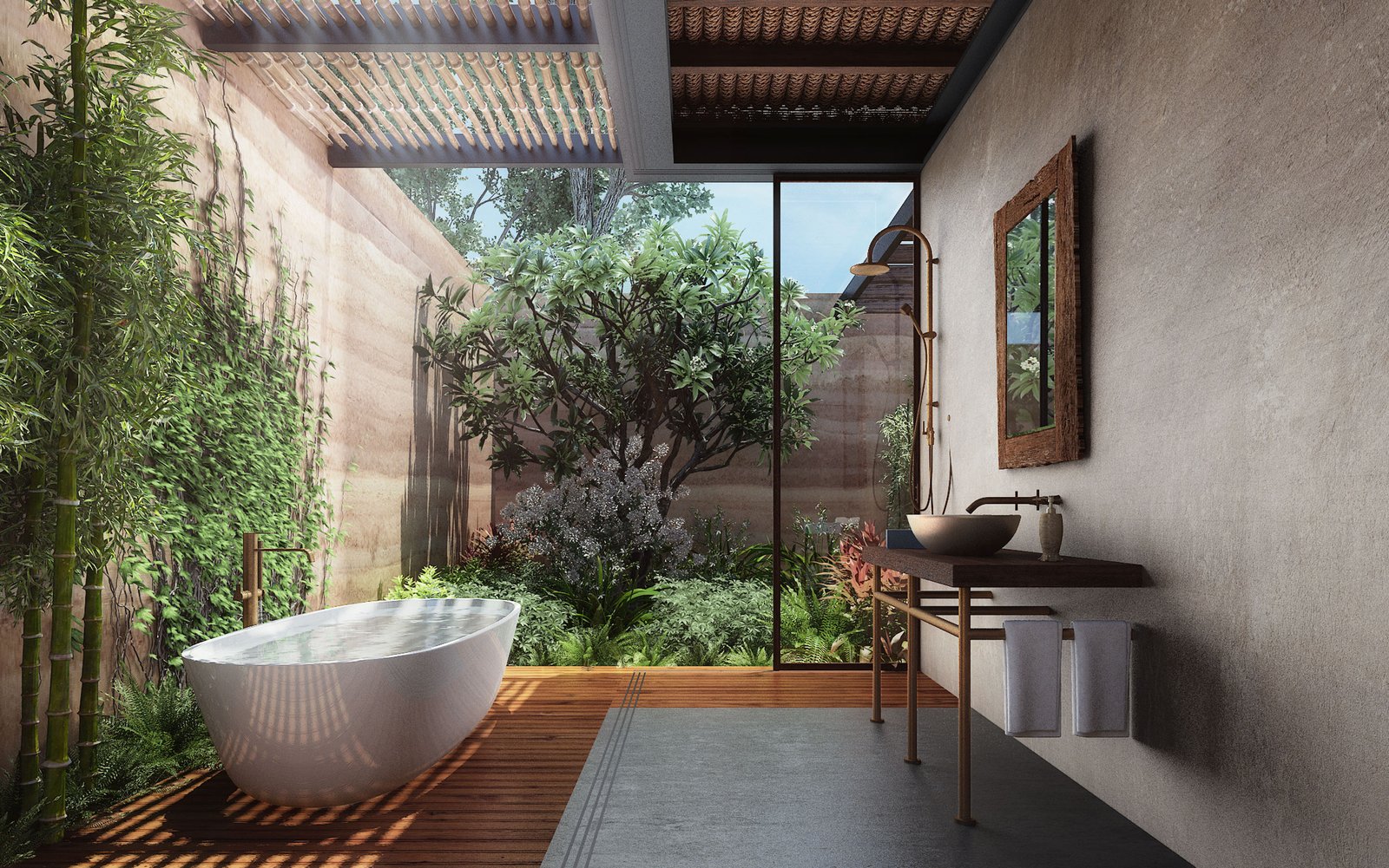 bathroom and Courtyard - Wellness Centre