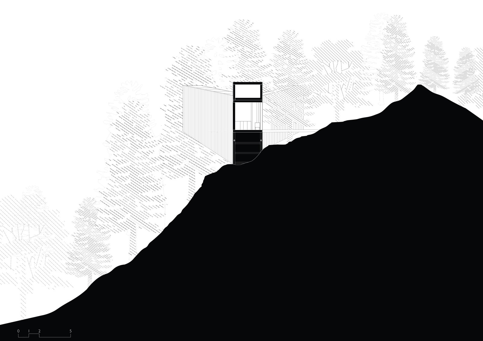 Section drawing - Himalayan Mountain Cabin
