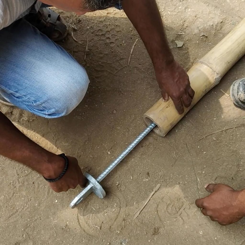 steel connector to bamboo
