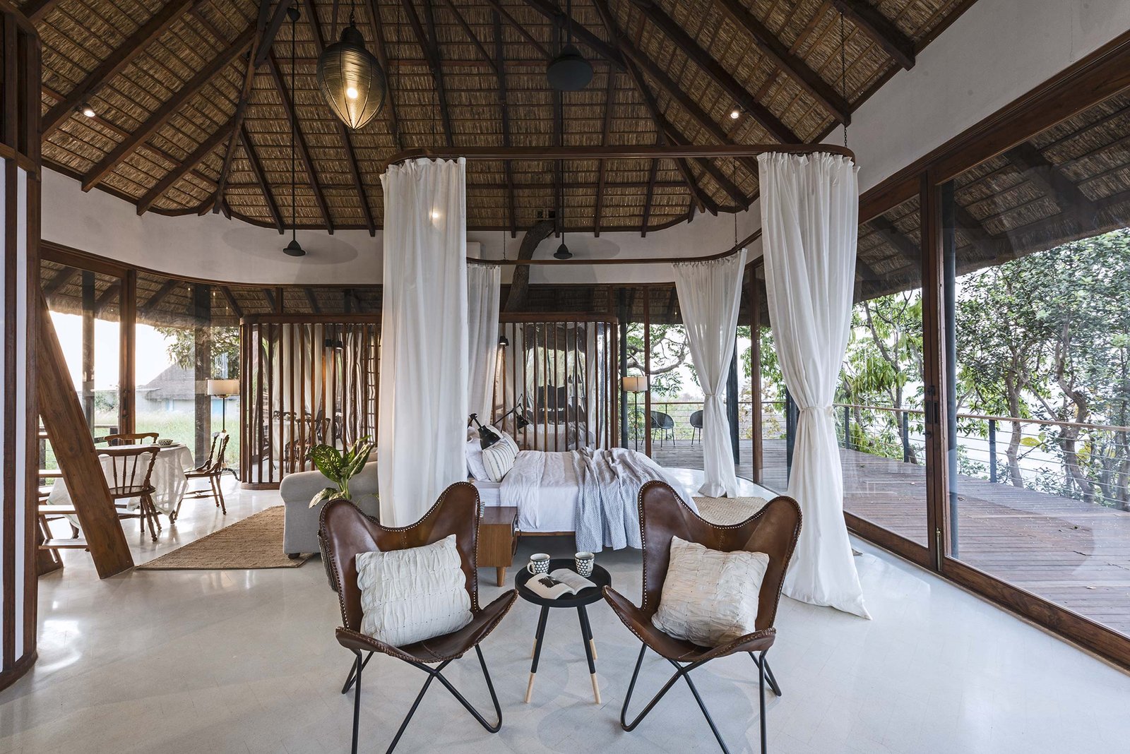 tala treehouse villa sitting space Alibaug india