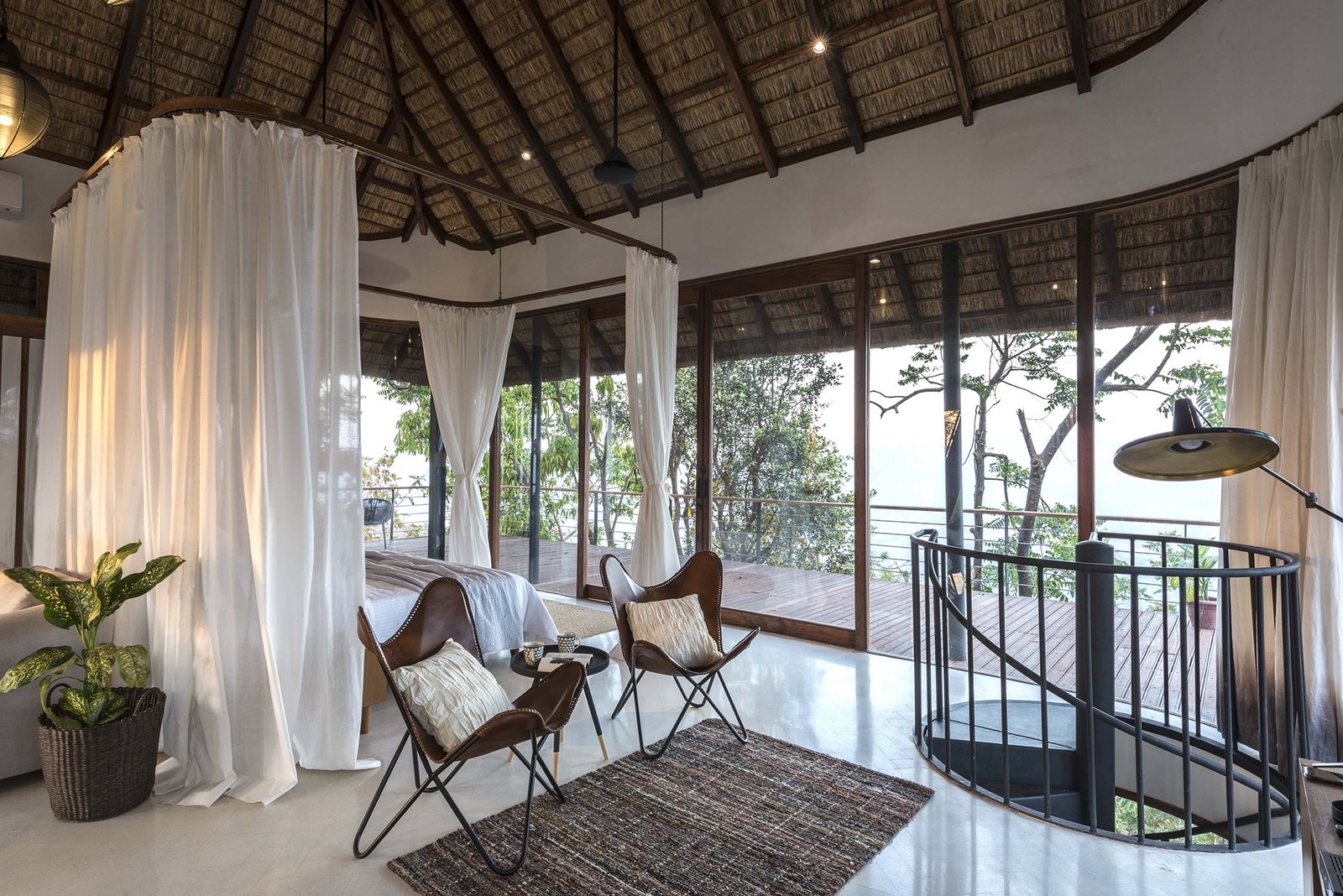thatch roof at tala treehouse villa alibaug india