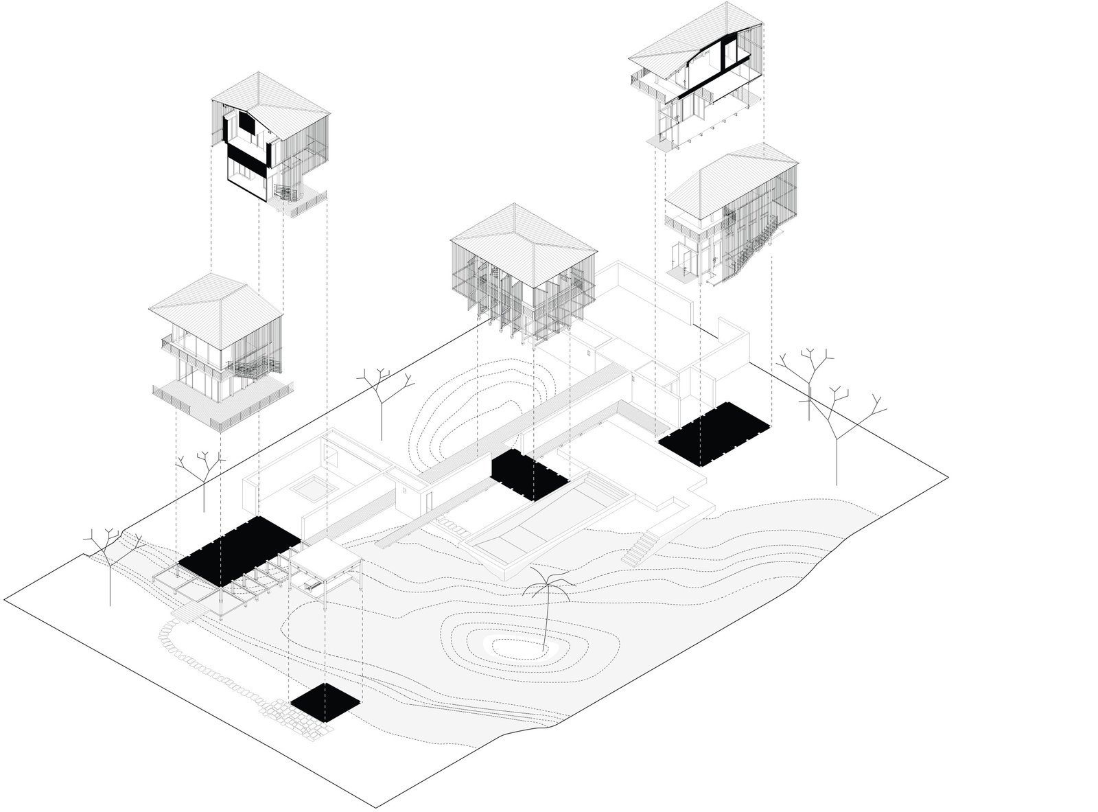 Axonometric Benguela wetland resort