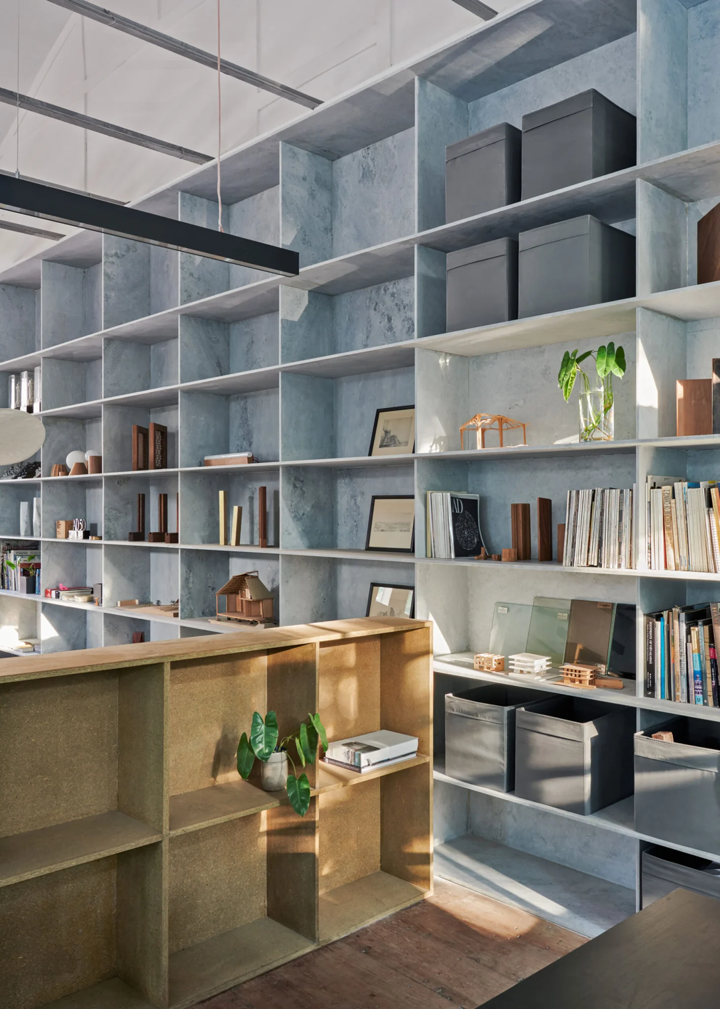 indian marble shelves bookcase in Mumbai Architecture studio