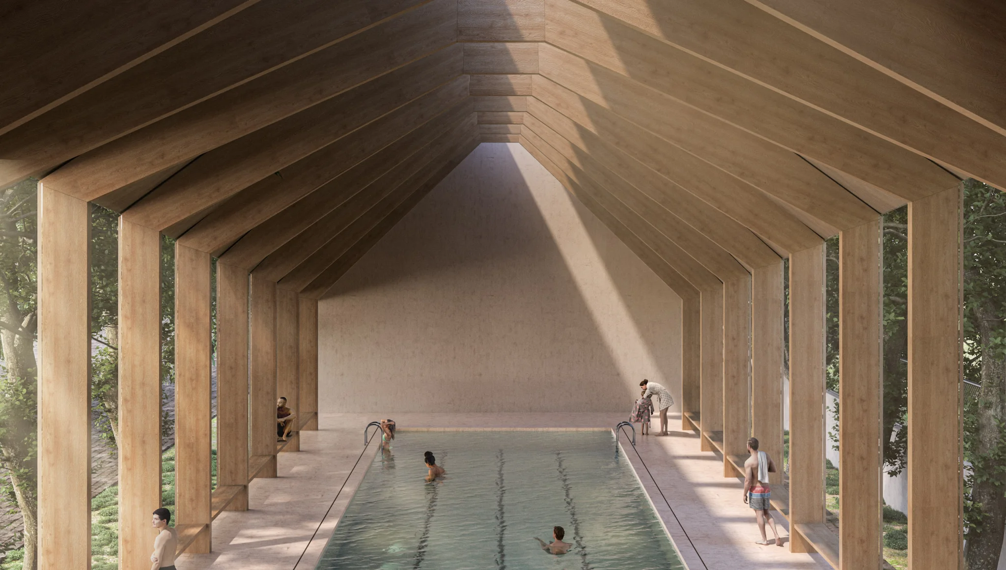 golf clubhouse and aquatic centre swimming pool